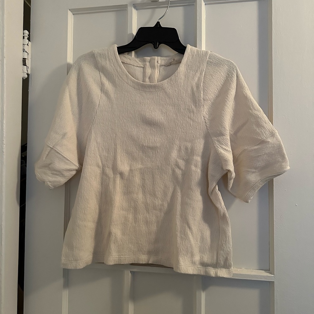 Madewell Ottoman Jacquard Button-Back Top